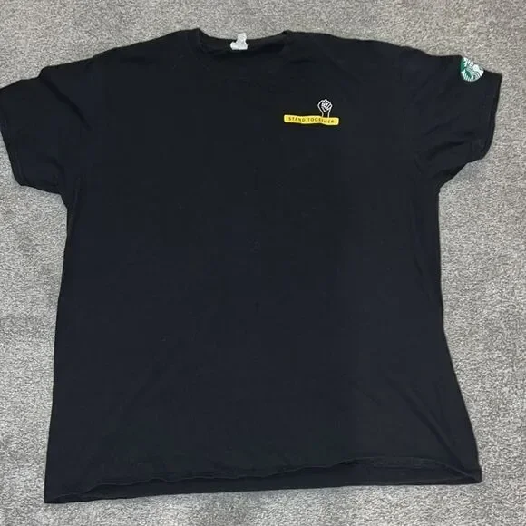 Stand together by Starbucks black barista coffee server T shirt XL Slim (L) Mens - Picture 1 of 4